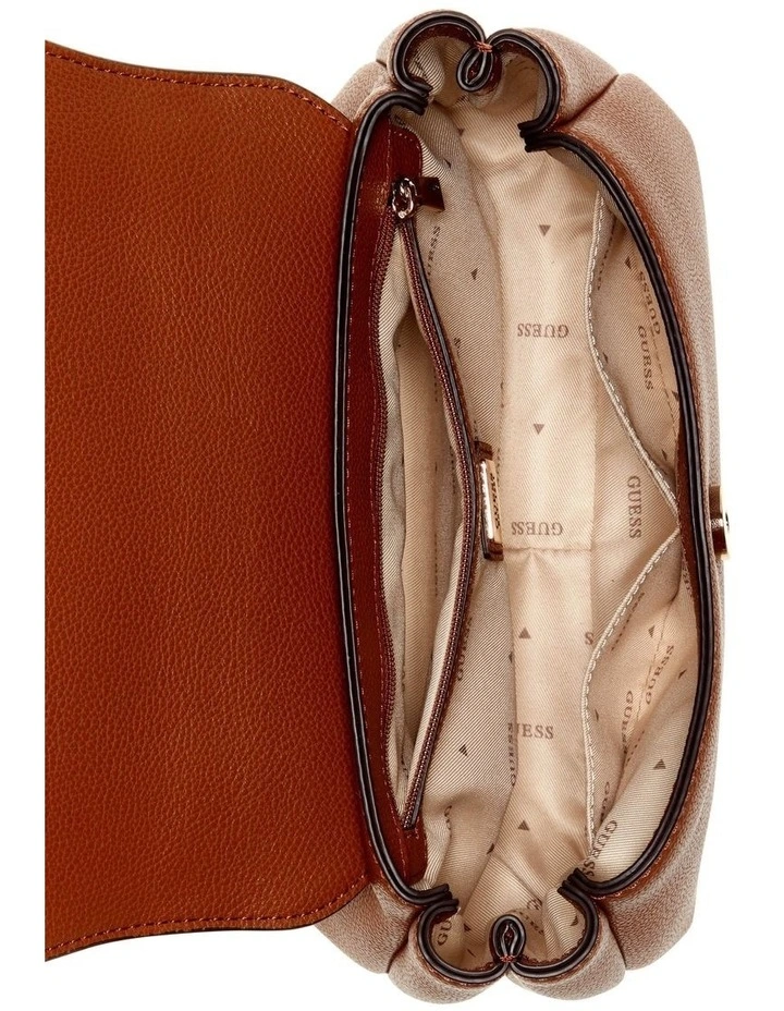 Evie Top Handle Shoulder Bag in Cognac image 3