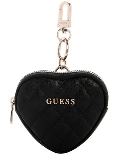 Heart Pouch Keychain in Black