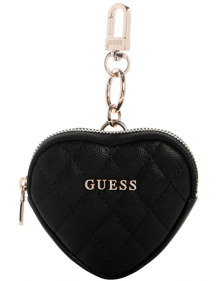 Heart Pouch Keychain in Black image 1