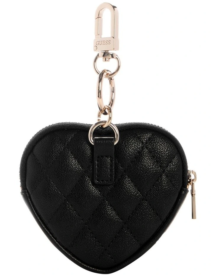 Heart Pouch Keychain in Black image 3