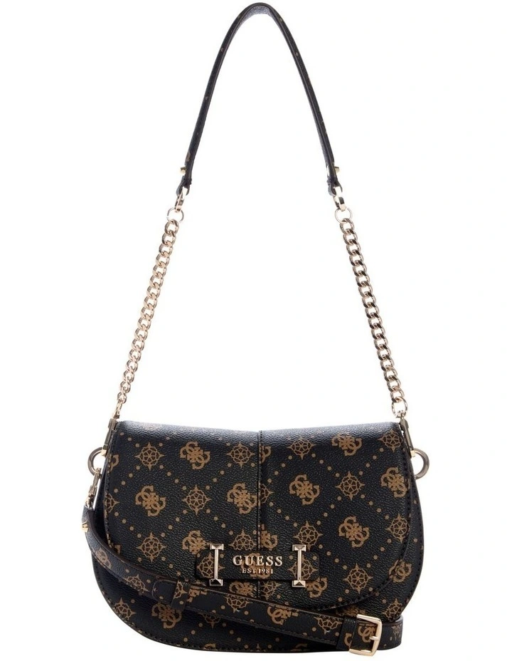 Carrie Logo Shoulder Bag in Black image 1