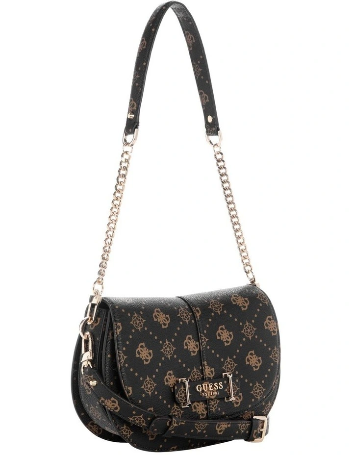 Carrie Logo Shoulder Bag in Black image 2