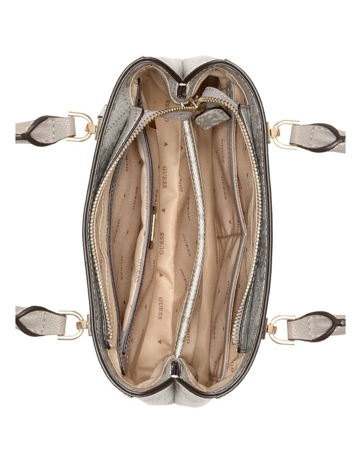 Noelle Ii Sml Satchel Bag in Dark Taupe Logo image 4