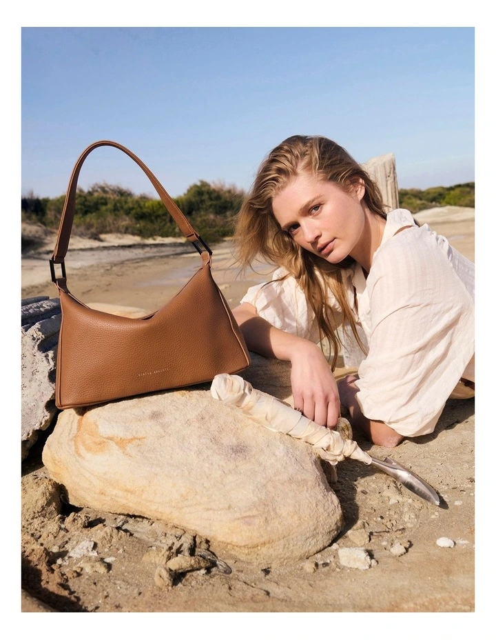 Think Twice Shoulder Bag in Camel image 7