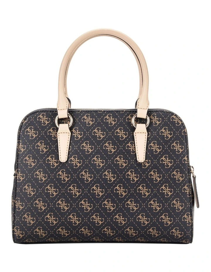 Sarai Status Satchel Bag in Brown Logo image 3