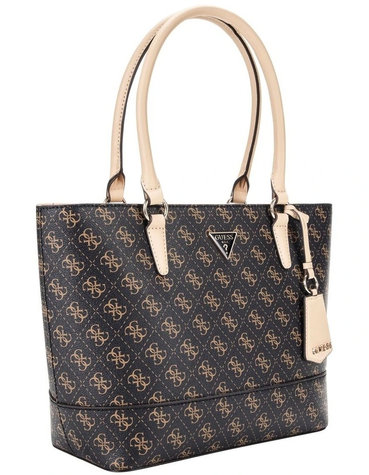 Sarai Top Zip Tote Bag in Brown Logo image 2