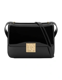Amy Patent Crossbody Bag in Black