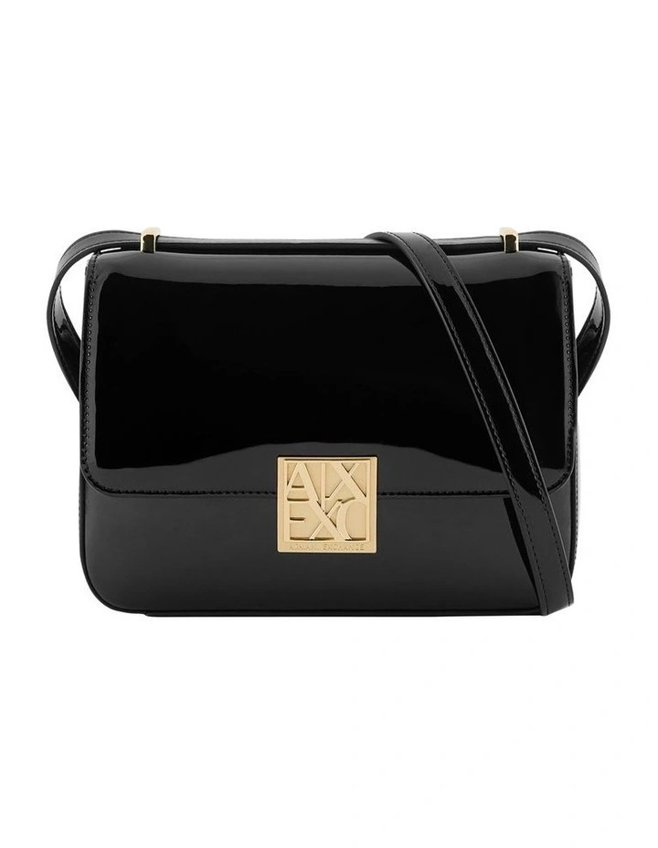 Amy Patent Crossbody Bag in Black image 1