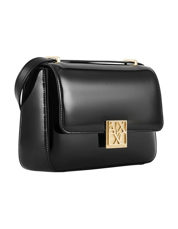 Amy Patent Crossbody Bag in Black image 2