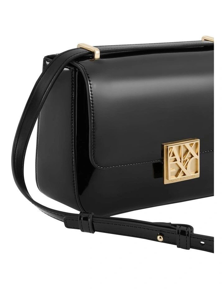 Amy Patent Crossbody Bag in Black image 3
