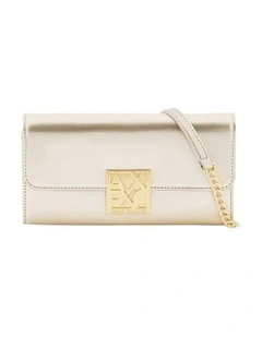 Amy Patent Crossbody Bag in Light Gold