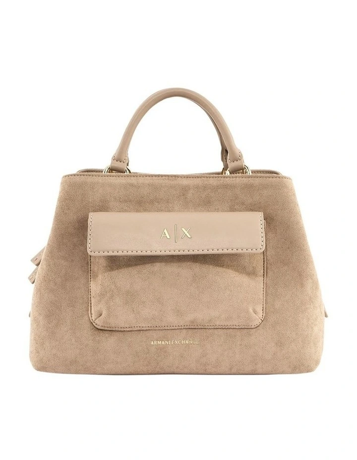 Nicole Suede Tote Bag in Sand image 1