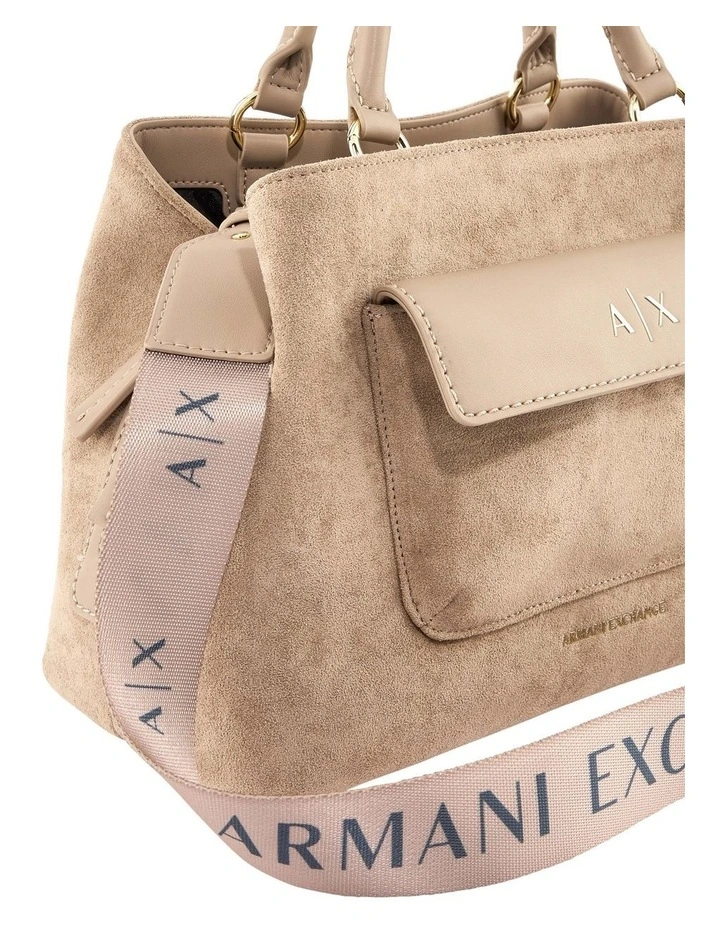 Nicole Suede Tote Bag in Sand image 3