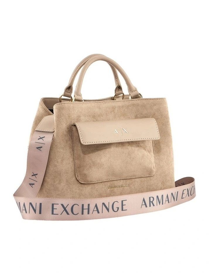 Nicole Suede Tote Bag in Sand image 5