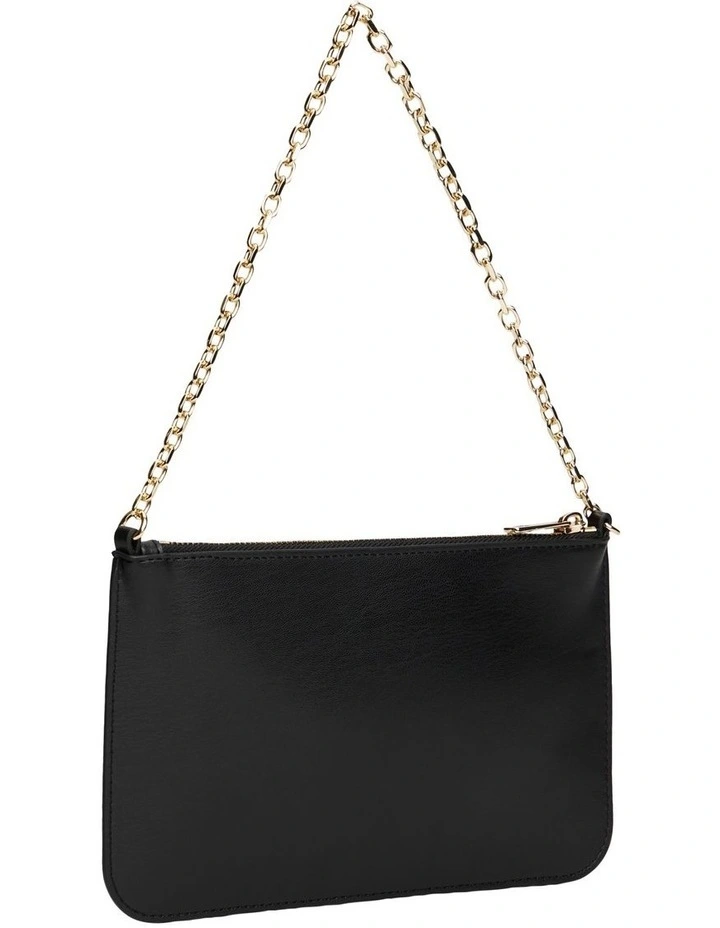 Icon Chain Shoulder Pouch Bag in Black image 2