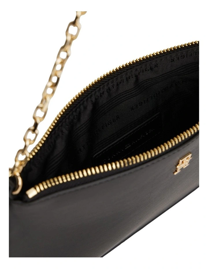 Icon Chain Shoulder Pouch Bag in Black image 3