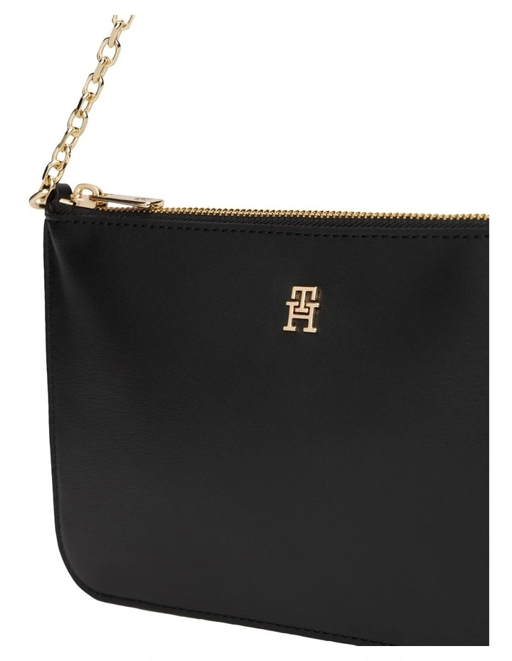 Icon Chain Shoulder Pouch Bag in Black image 4
