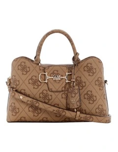 Janie Girlfriend Satchel Bag in Latte Logo
