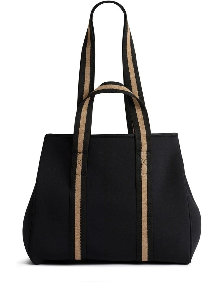 The Gigi Tote Bag in Black/Beige image 1