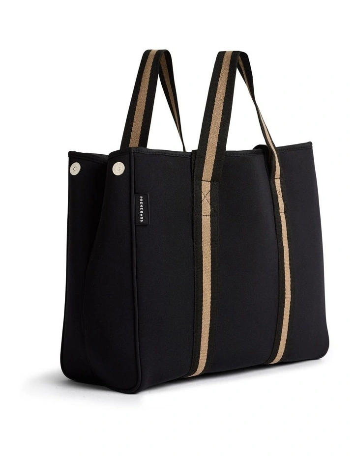 The Gigi Tote Bag in Black/Beige image 3