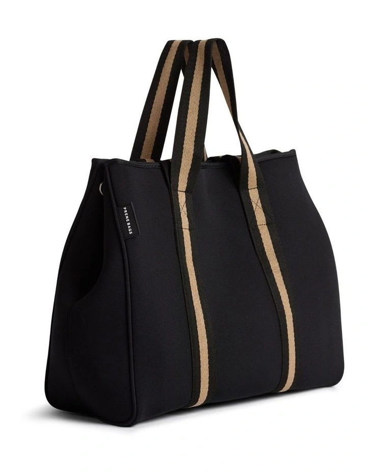 The Gigi Tote Bag in Black/Beige image 4