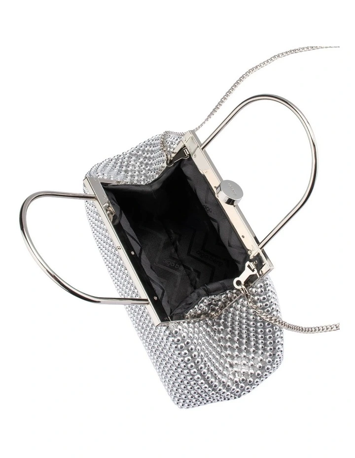 Mimi Ball Mesh Clutch Bag in Silver image 6