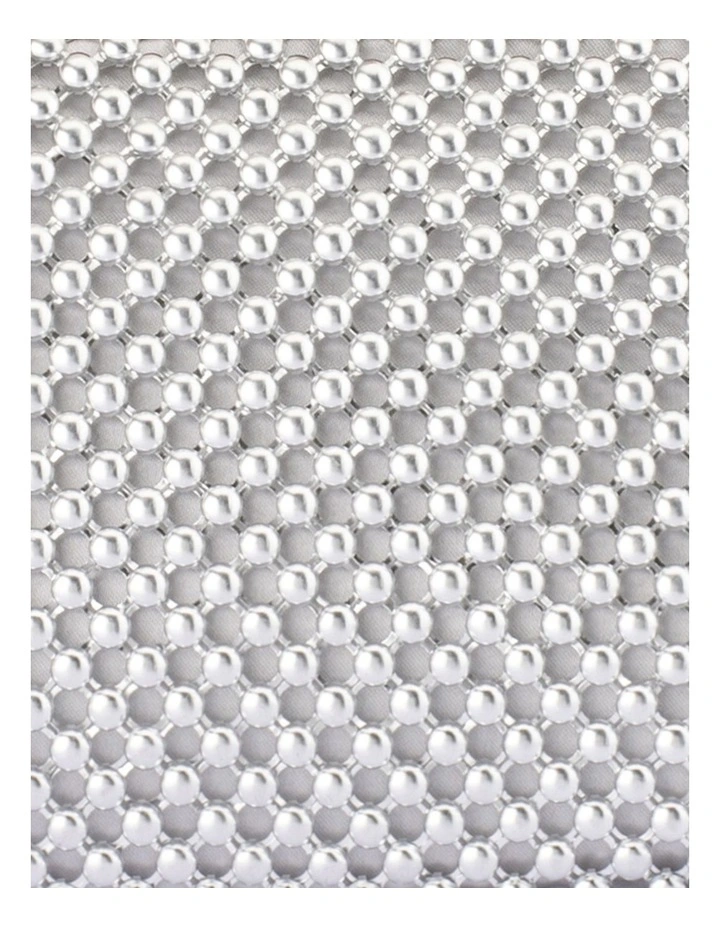 Mimi Ball Mesh Clutch Bag in Silver image 7