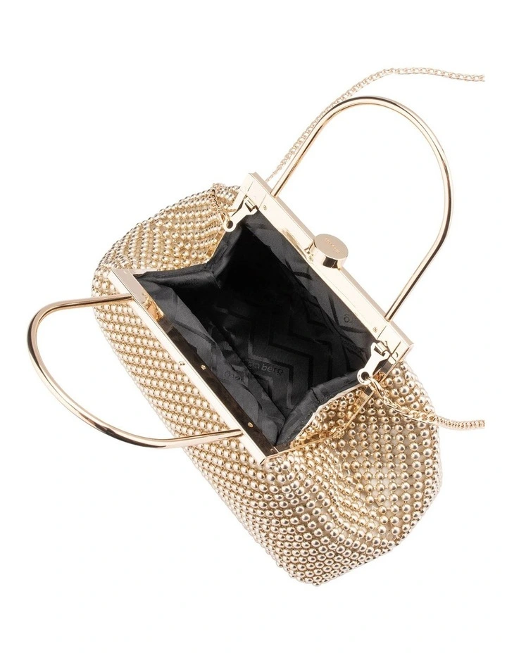Mimi Ball Mesh Clutch Bag in Gold image 6
