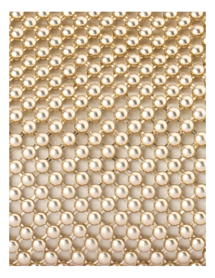 Mimi Ball Mesh Clutch Bag in Gold image 7