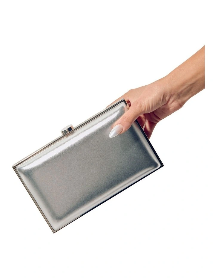 Lucy Clutch Bag in Silver image 2