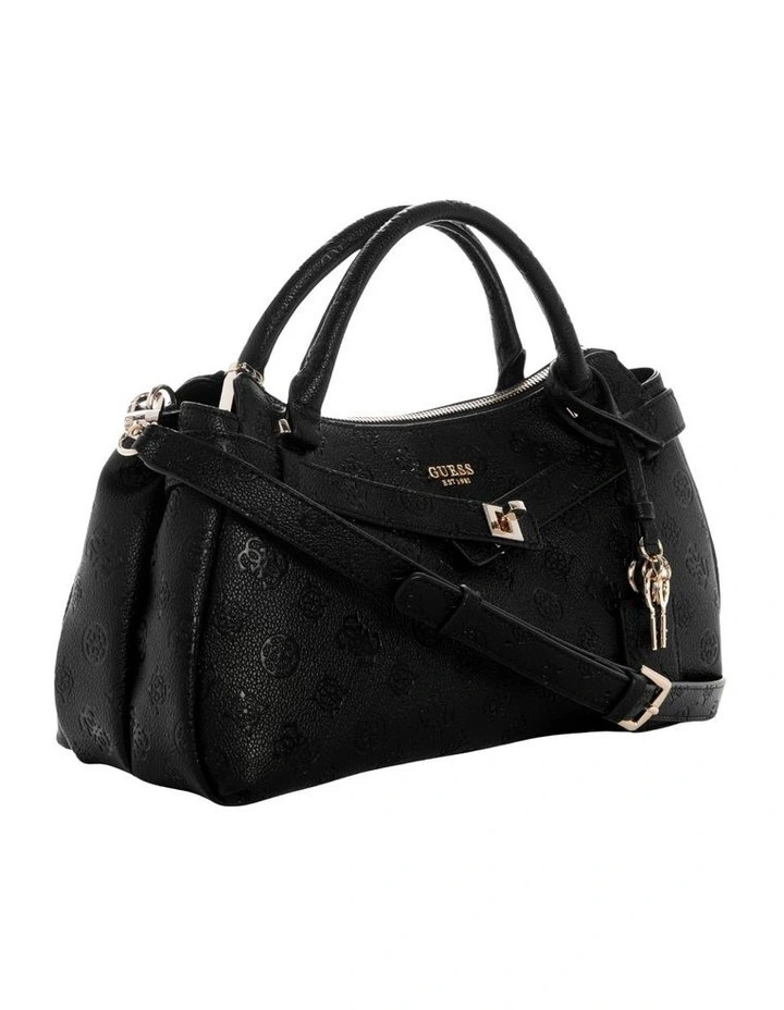 Ella Logo Satchel Bag in Black Logo image 2