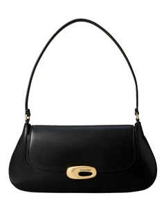 Ophelia Top Flap Bag in Black