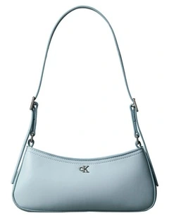 Monogram Logo Hardware Shoulder Bag in Blue