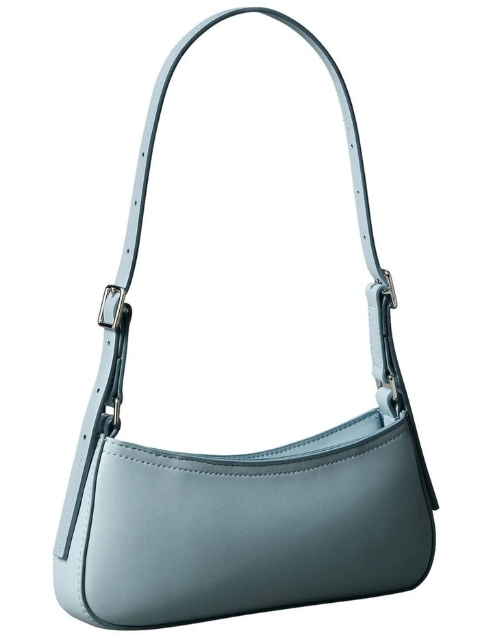 Monogram Logo Hardware Shoulder Bag in Blue image 2