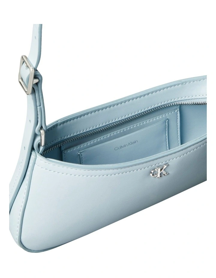 Monogram Logo Hardware Shoulder Bag in Blue image 3