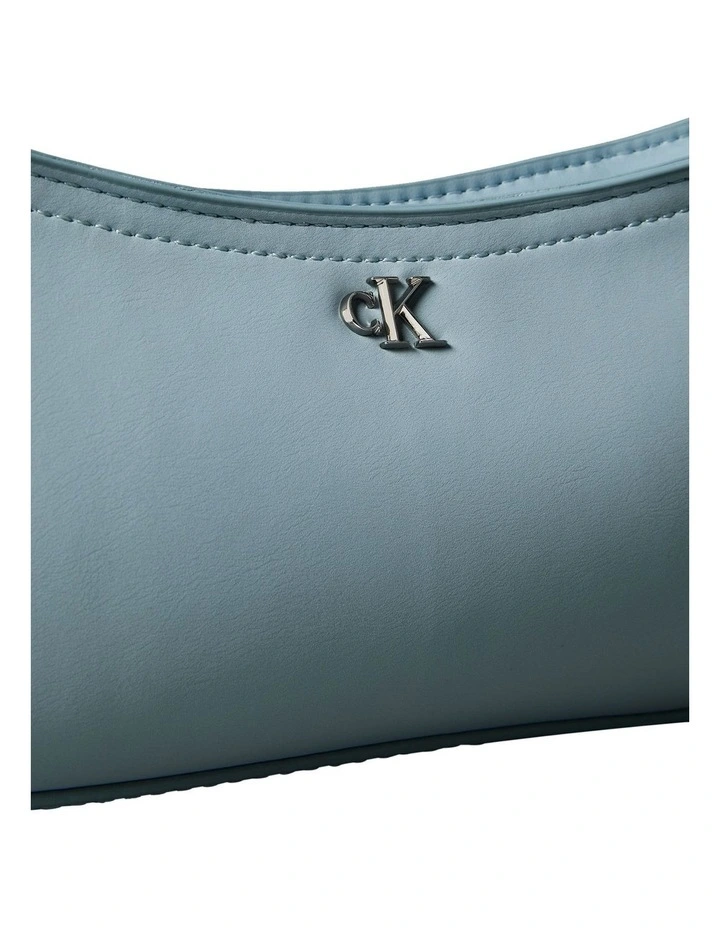 Monogram Logo Hardware Shoulder Bag in Blue image 4