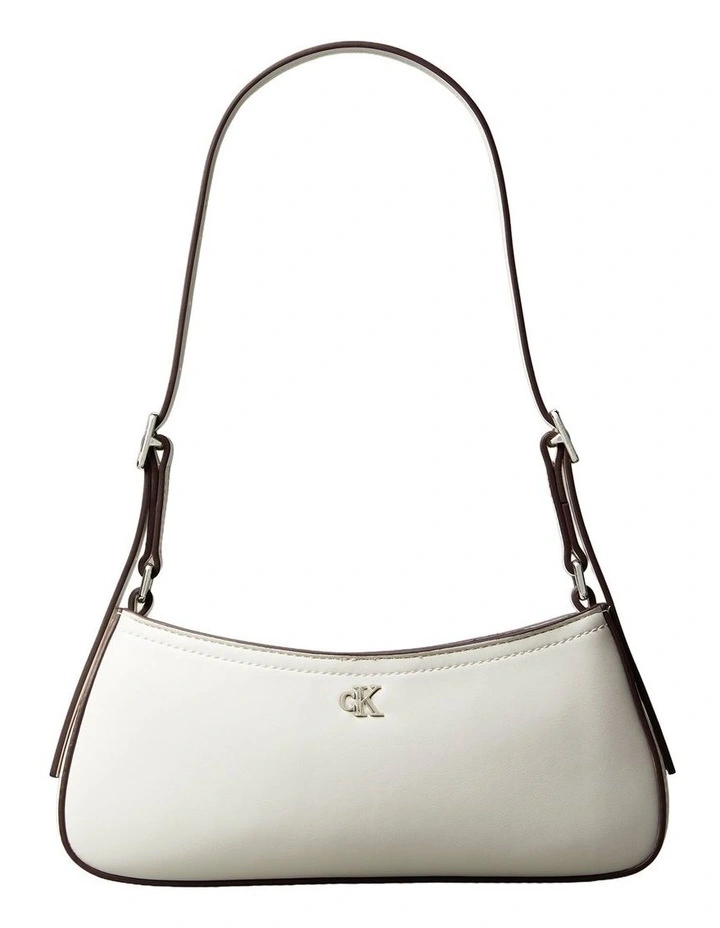 Monogram Logo Hardware Shoulder Bag in White image 1