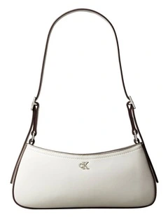 Monogram Logo Hardware Shoulder Bag in White