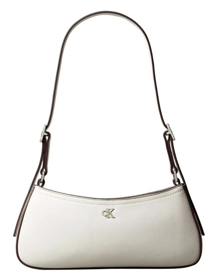 Monogram Logo Hardware Shoulder Bag in White image 1