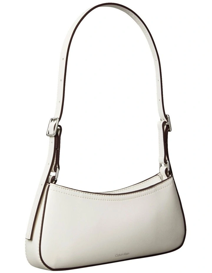 Monogram Logo Hardware Shoulder Bag in White image 2
