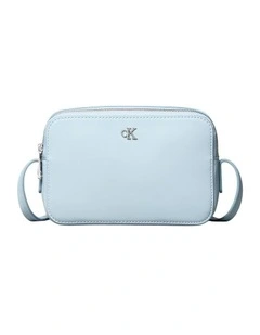 Monogram Logo Camera Crossbody Bag in Blue