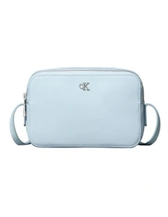 Monogram Logo Camera Crossbody Bag in Blue