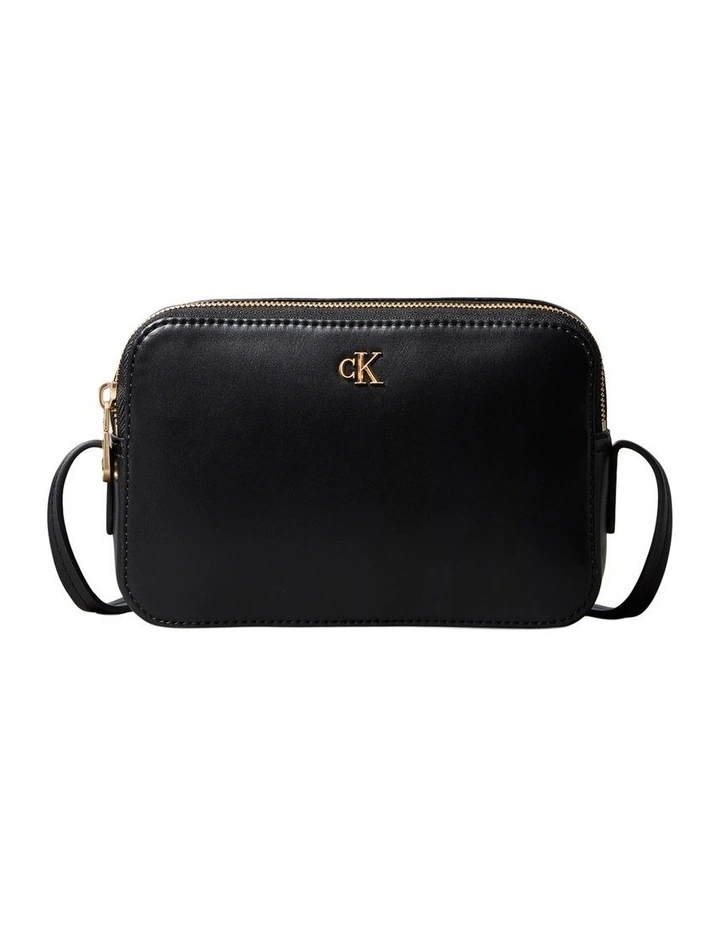 Monogram Logo Hardware Crossbody Camera Bag in Black image 1