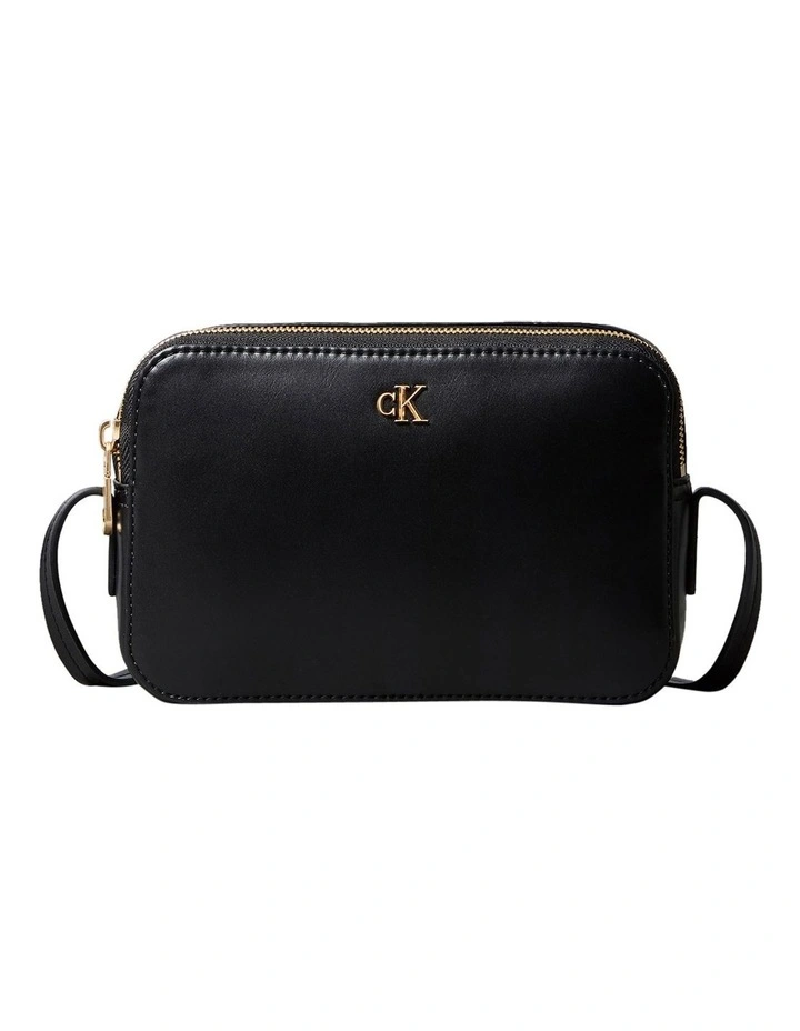 Monogram Logo Hardware Crossbody Camera Bag in Black image 1