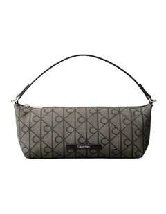 Emblem Allover Print Crossbody Bag in Lotus Beige/Black