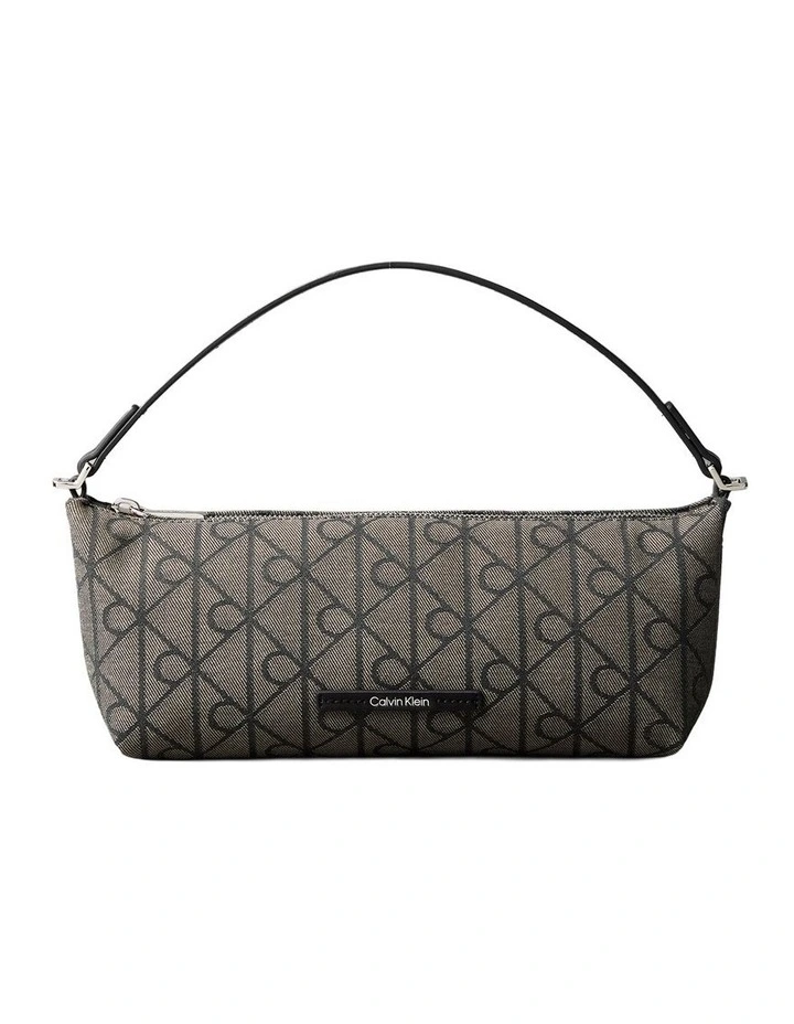 Emblem Allover Print Crossbody Bag in Lotus Beige/Black image 1