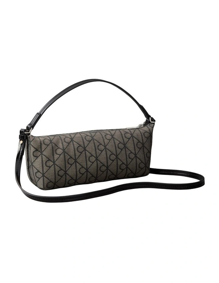 Emblem Allover Print Crossbody Bag in Lotus Beige/Black image 2