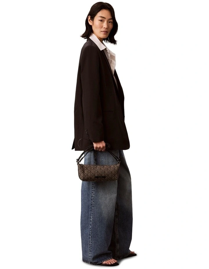 Emblem Allover Print Crossbody Bag in Lotus Beige/Black image 4