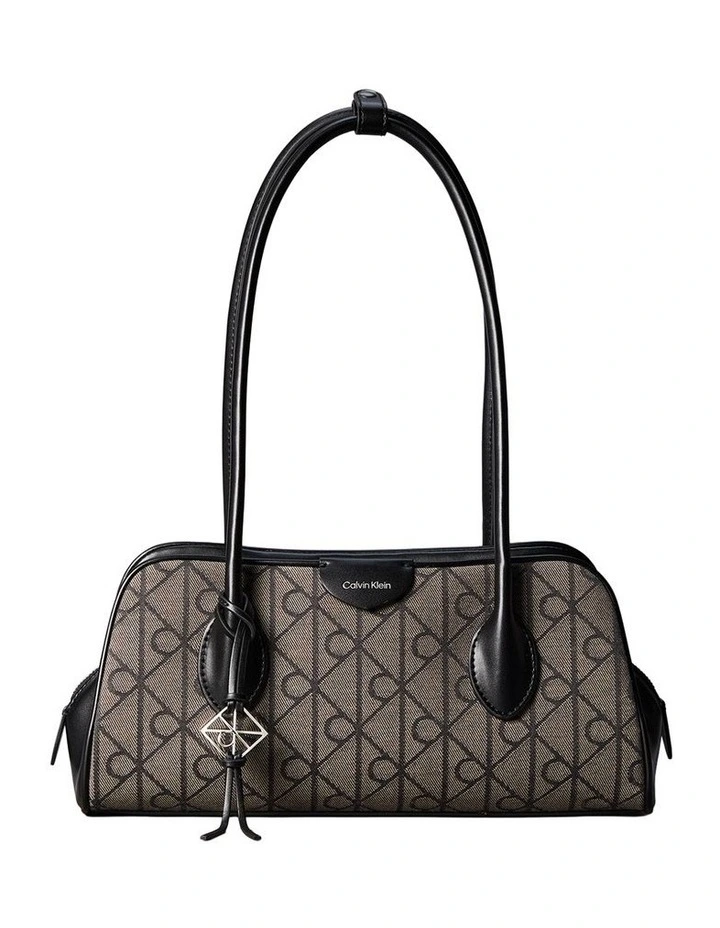 Emblem Trio Shoulder Bag in Lotus Beige/Black Aop image 1