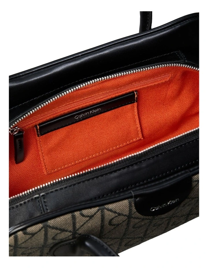 Emblem Trio Shoulder Bag in Lotus Beige/Black Aop image 3